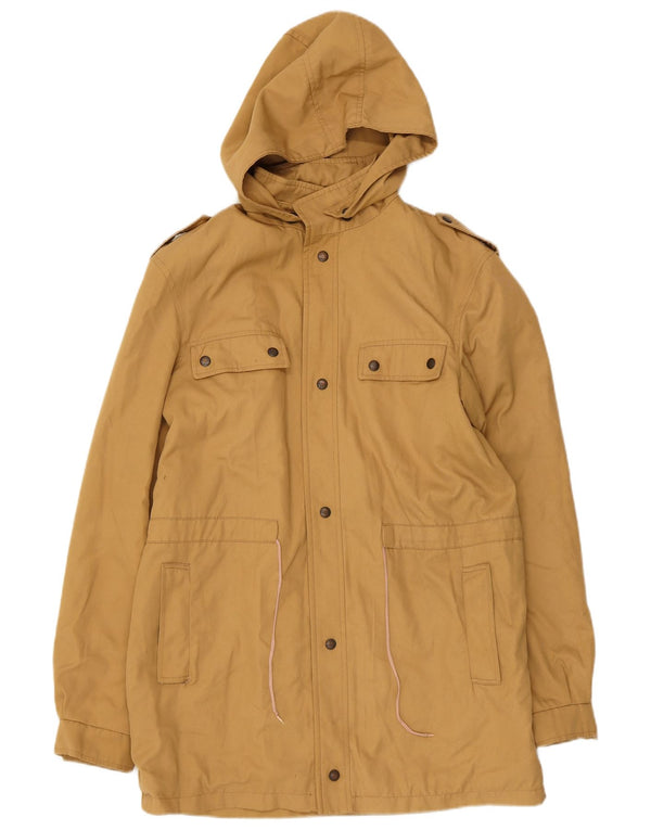 Giacca parka con cappuccio vintage da uomo UK 38 beige medio