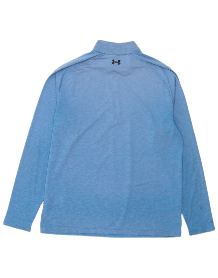 Under Armour Uomo Pullover con zip sul collo Tuta da ginnastica Top grande in poliestere blu