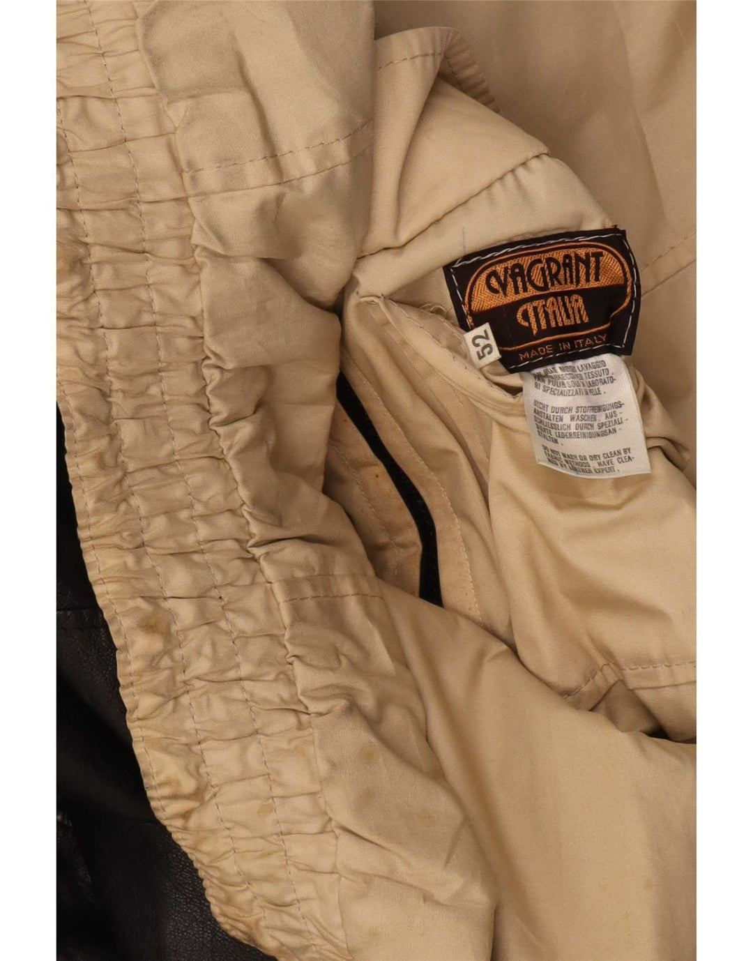 Giacca in pelle da uomo Vagrant IT 52 XL Nera