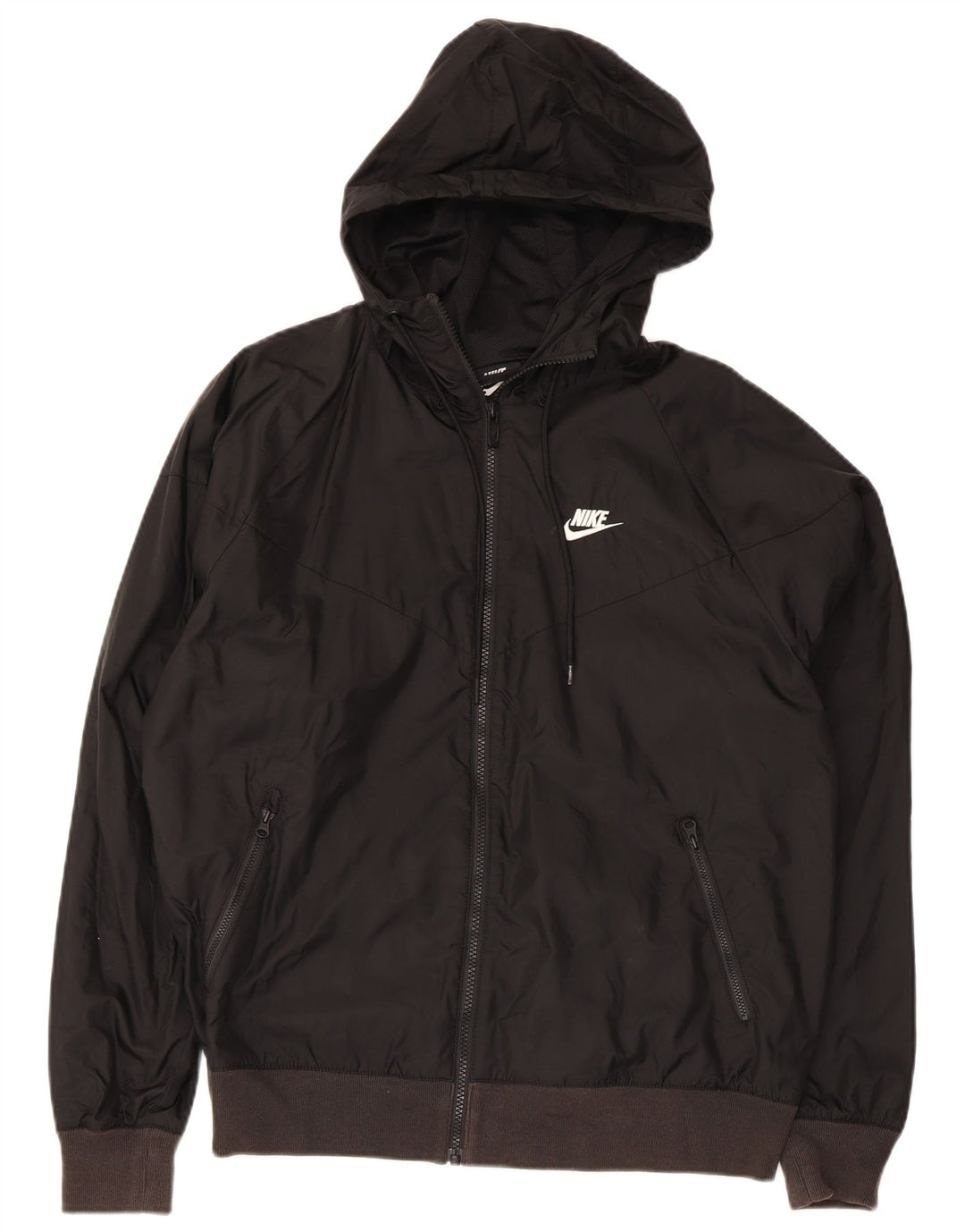 Giacca antipioggia con cappuccio Nike da uomo UK 36 piccola in nylon nero