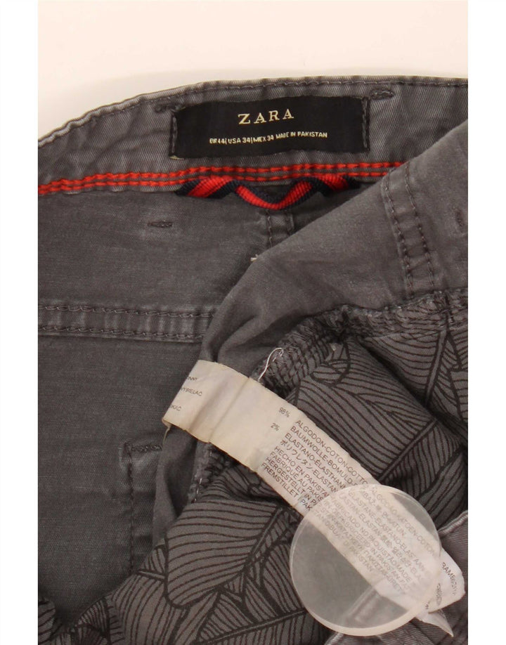 Jeans slim da uomo Zara EU 44 Large W34 L29 Cotone grigio