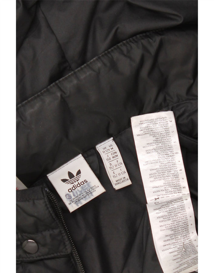 Giacca imbottita con cappuccio Adidas da ragazzo 11-12 anni in poliestere nero
