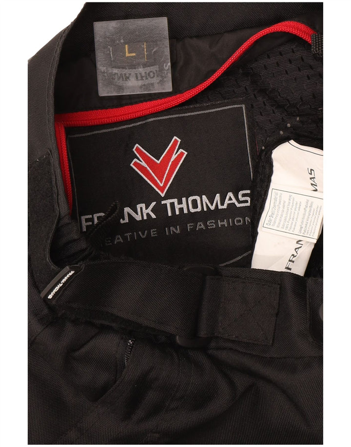 Pantaloni da moto antivento da uomo Frank Thomas grandi W34 L31 neri