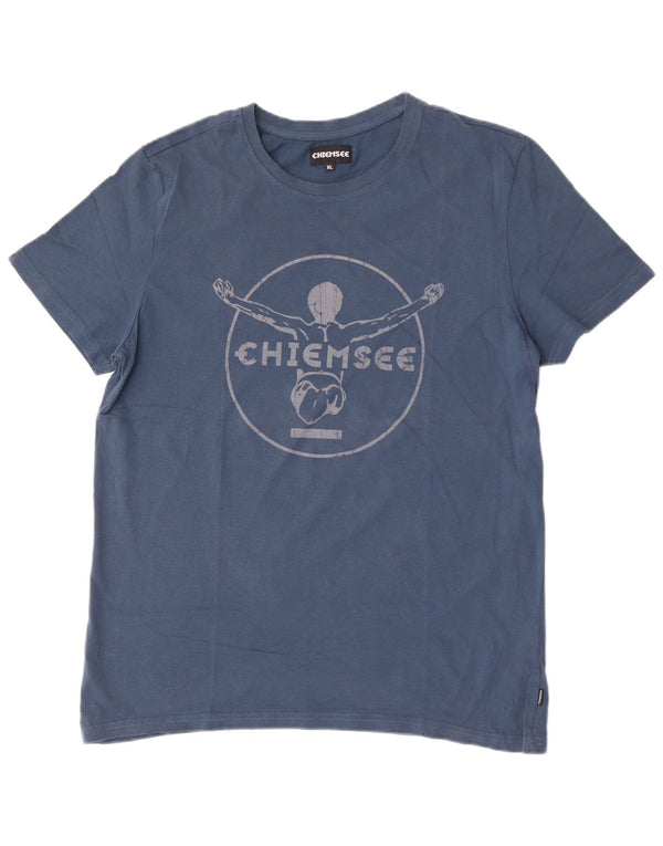 T-shirt grafica da donna Chiemsee Top UK 18 XL cotone blu