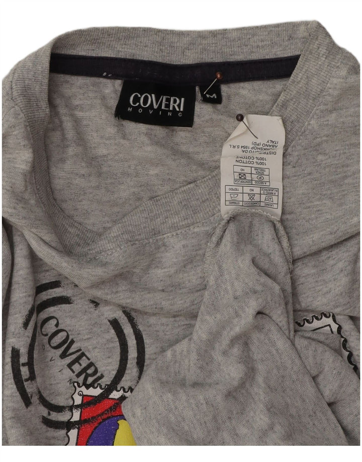 T-shirt grafica da uomo Coveri Top in cotone chiazzato grigio medio