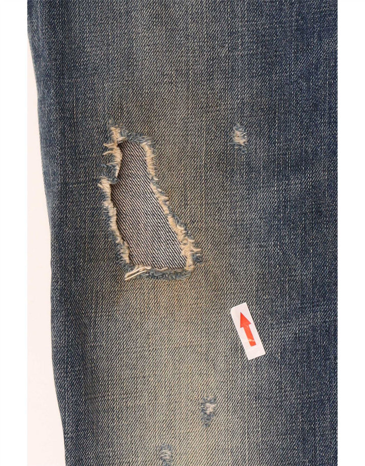 Jeans dritti invecchiati da donna Dsquared IT 44 medio W30 L27 cotone blu