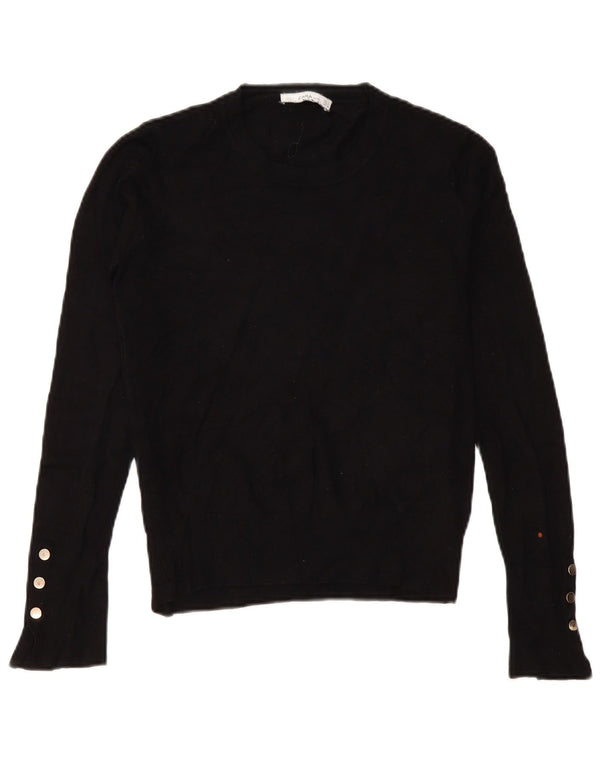 Maglione maglione girocollo da donna Zara UK 14 medio nero