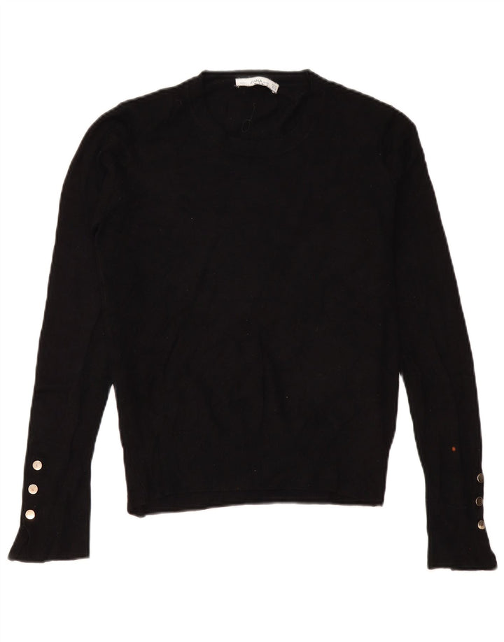 Maglione maglione girocollo da donna Zara UK 14 medio nero