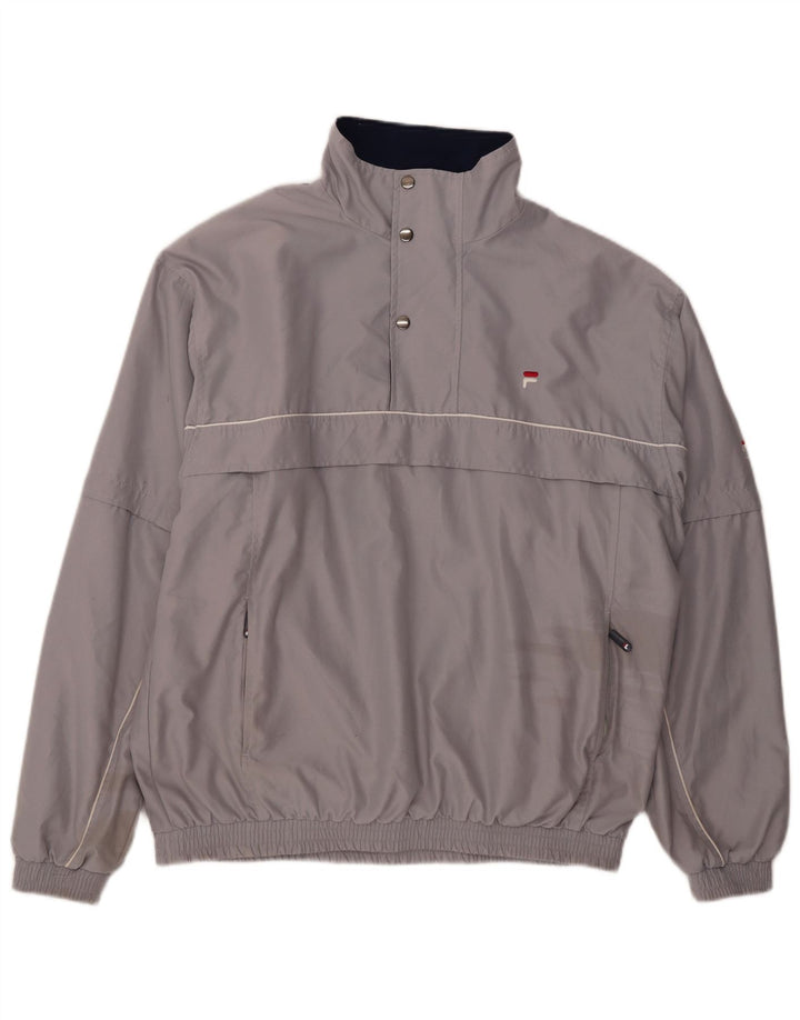 Fila uomo pullover tuta giacca grande poliestere grigio