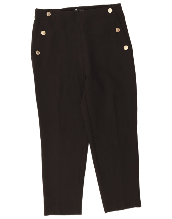 Pantaloni chino affusolati da donna Zara grandi W33 L27 poliestere nero