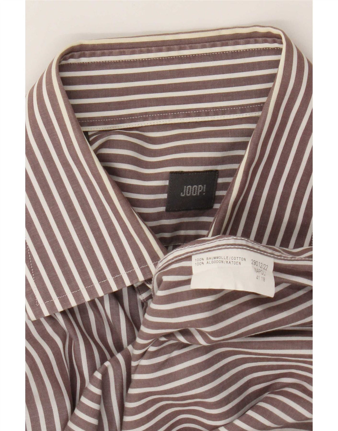 Camicia da uomo Joop taglia 41 grande cotone gessato marrone