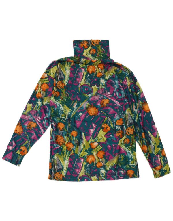 Top manica lunga da donna vintage con motivo astratto IT 48 XL multicolore
