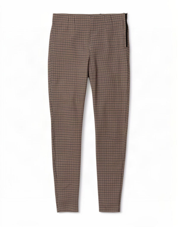Leggings Zara da donna UK 12 a quadretti marrone medio