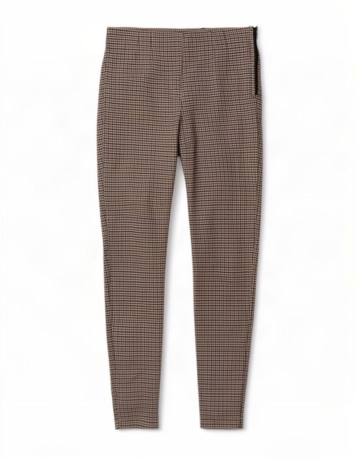 Leggings Zara da donna UK 12 a quadretti marrone medio
