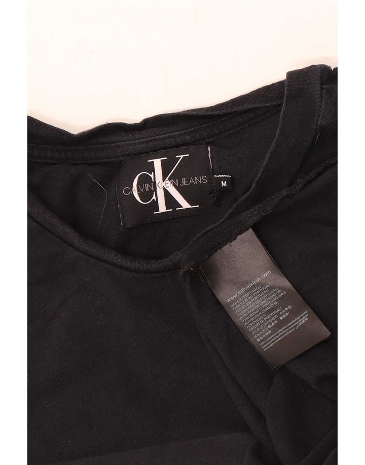 Maglietta grafica da donna Calvin Klein Jeans Top UK 14 Medium Nero