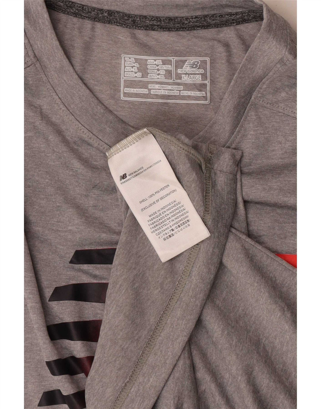 T-shirt grafica da uomo New Balance Top XL poliestere grigio