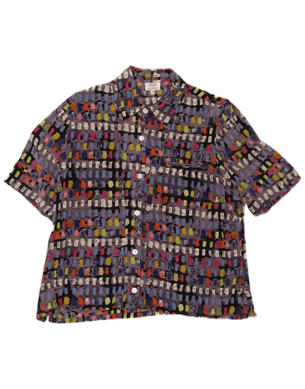 Cherie Camicia da donna a maniche corte camicetta IT 46 Large multicolore geometrica