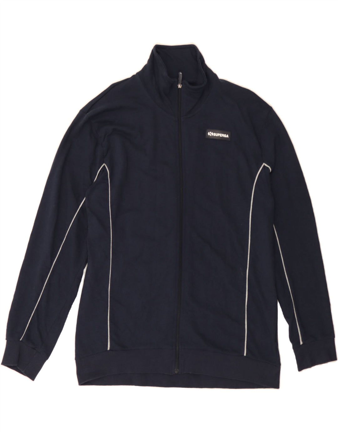 SUPERGA Womens Tracksuit Top Jacket UK 20 2XL Navy Blue Cotton Vintage Superga and Second-Hand Superga from Messina Hembry 