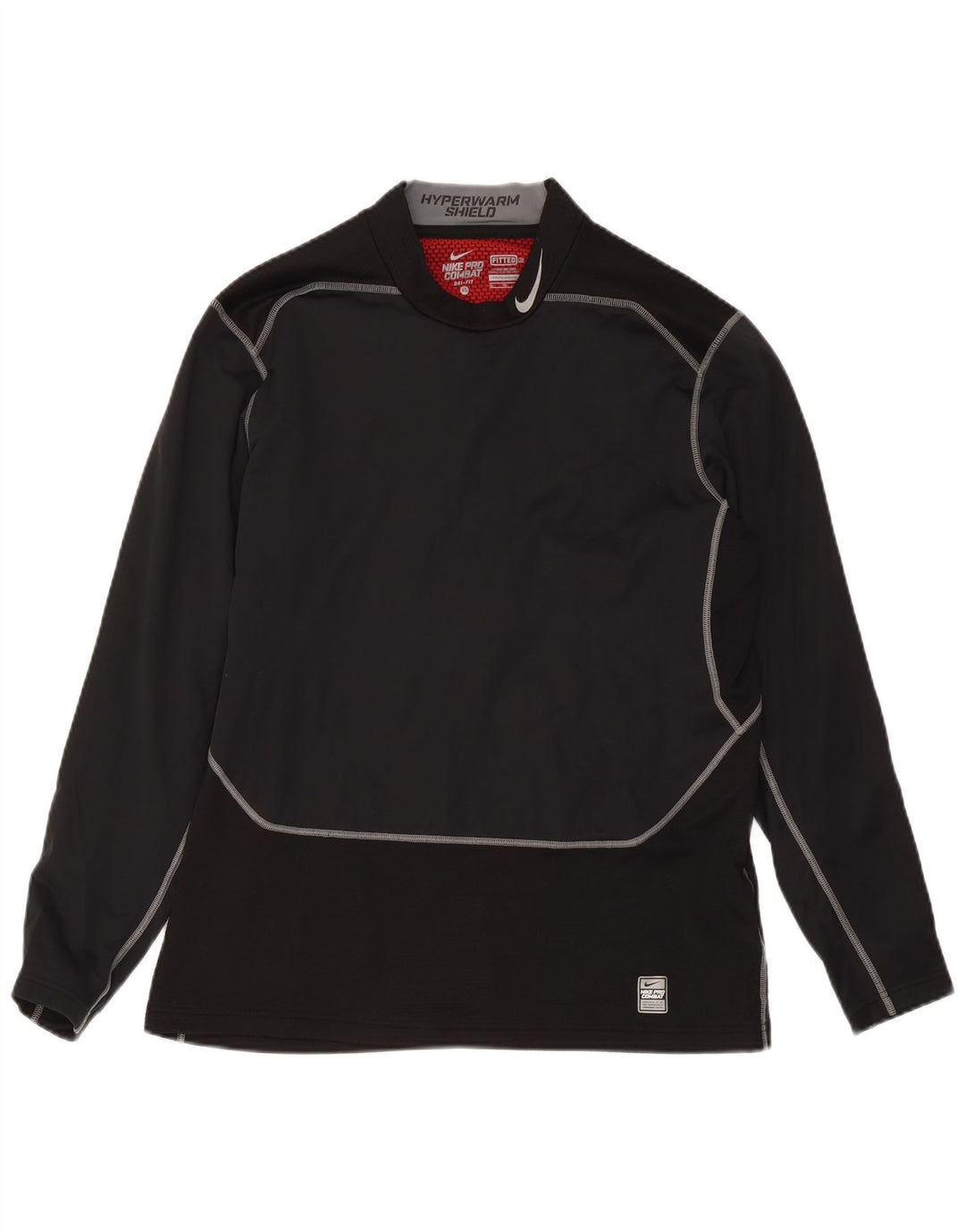 Maglia Nike Dri Fit da uomo a maniche lunghe XL nera in poliestere color block