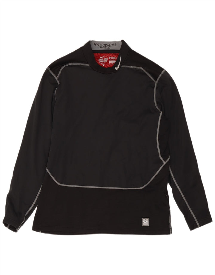 Maglia Nike Dri Fit da uomo a maniche lunghe XL nera in poliestere color block