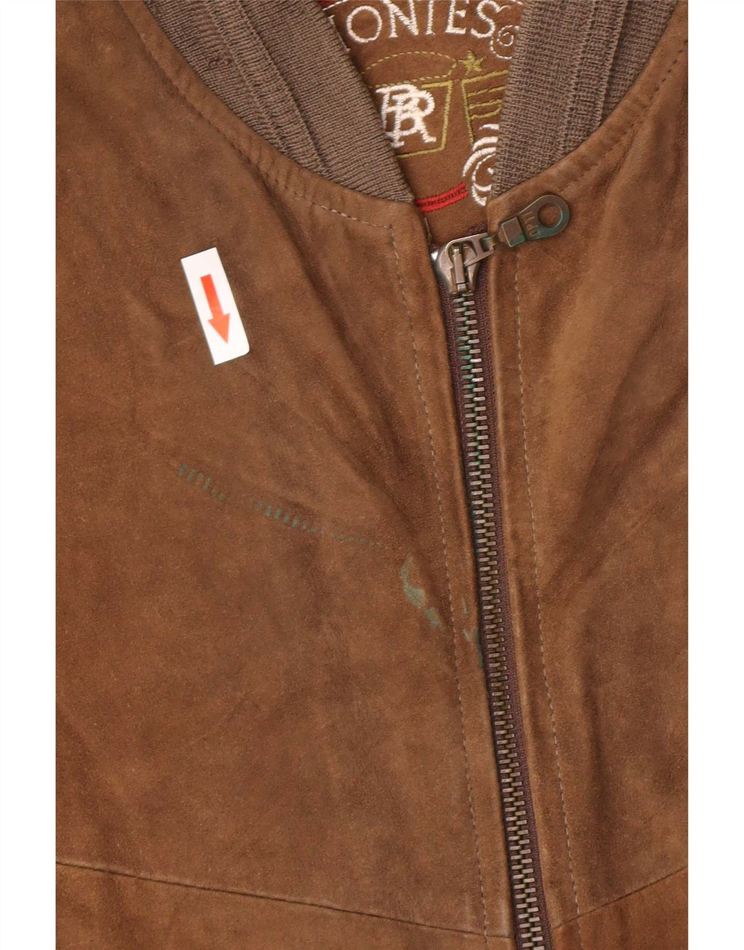 Giubbotto bomber in pelle scamosciata da uomo Montes EU 52 XL in pelle marrone