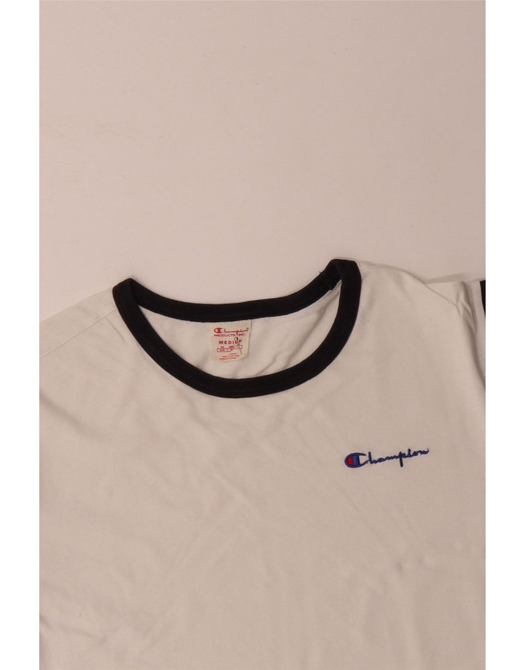 T-shirt da uomo CHAMPION Top in cotone color block bianco medio