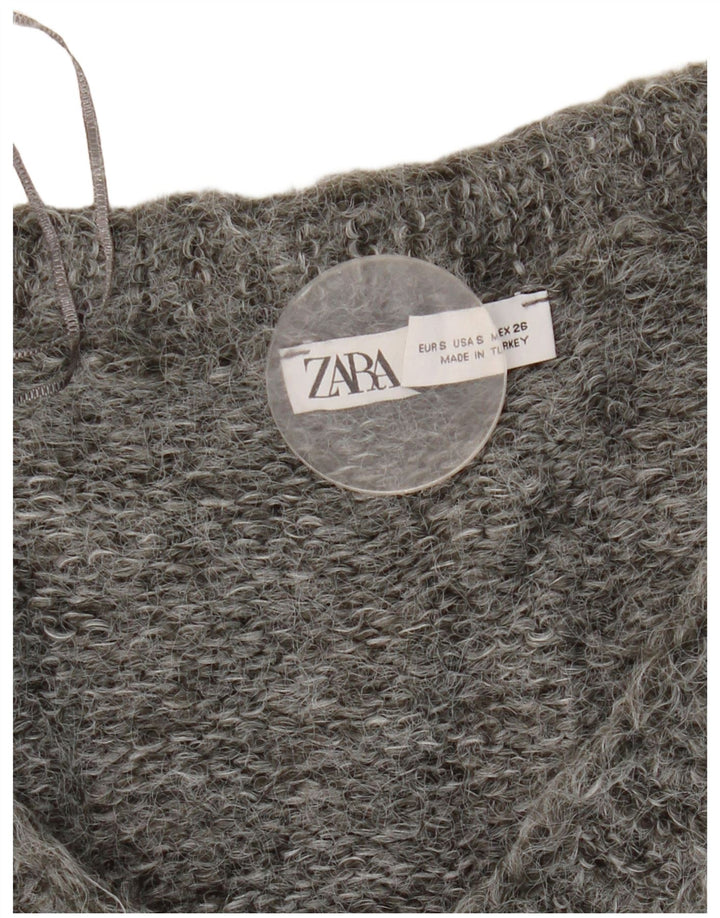 Maglione cardigan oversize da donna Zara UK 10 piccolo grigio