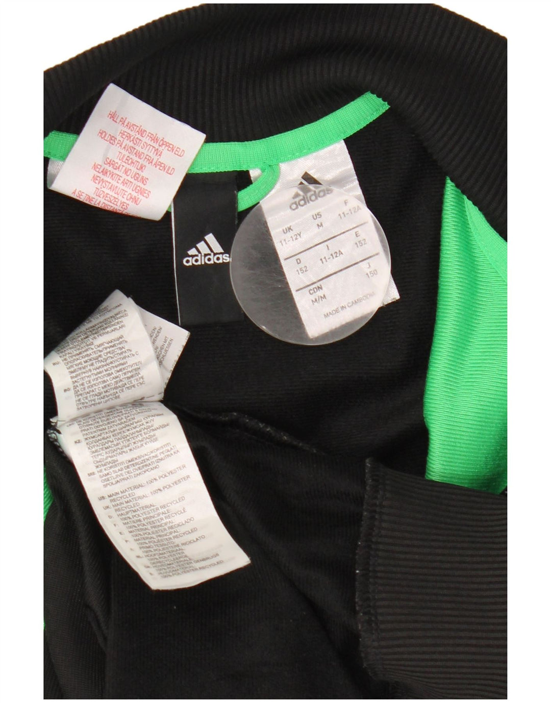 Giacca da tuta da ragazzo Adidas 11-12 anni in poliestere color block nero