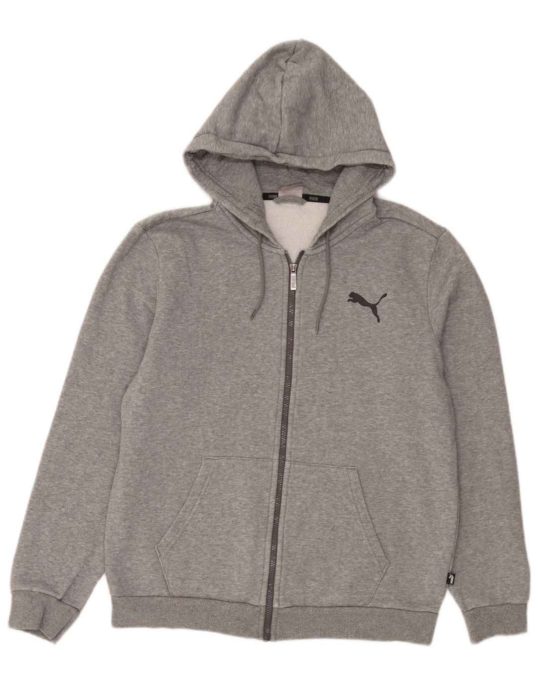 Felpa con cappuccio e zip da uomo Puma in cotone grigio medio