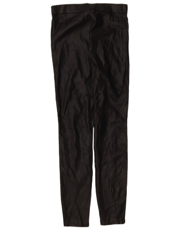 Leggings Zara da donna in ecopelle a vita alta UK 14 medio nero