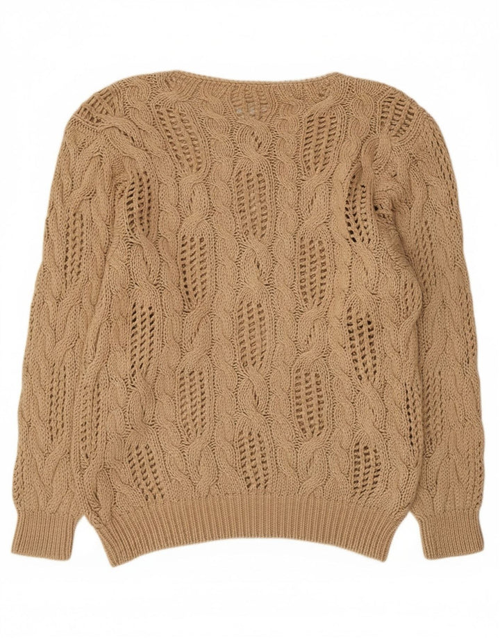 Maglione da donna Madeleine con scollo a barchetta trasparente EU 40/42 Beige medio