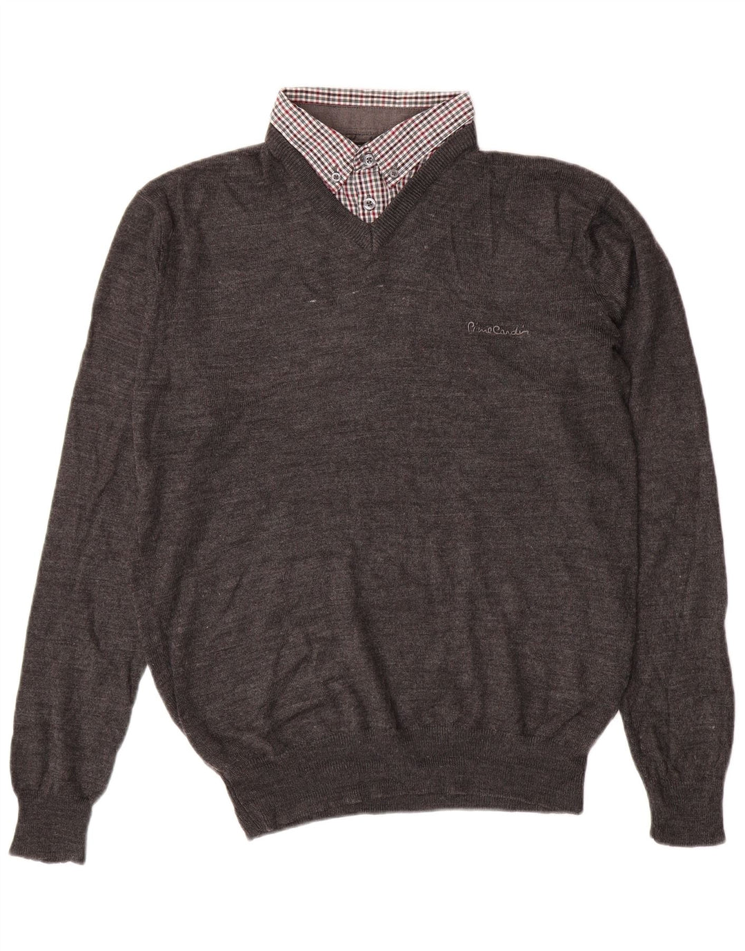 PIERRE CARDIN Maglione da uomo con scollo a V Classico grigio acrilico