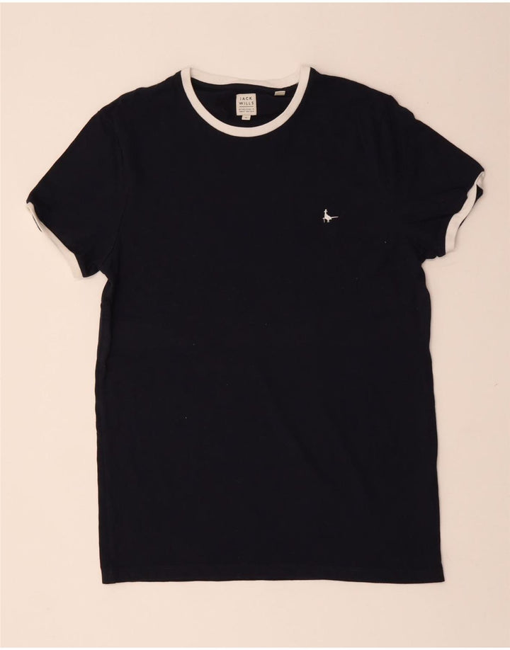 JACK WILLS T-shirt da uomo Top medio in cotone blu navy