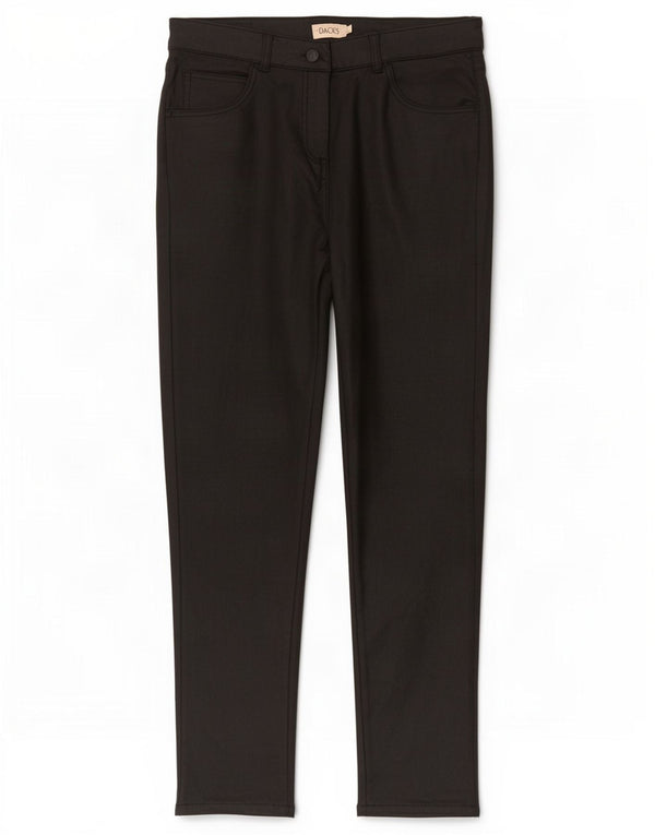 Dack's Womens Waxed Slim Casual Trousers IT 48 XL W32 L30 Black Cotton