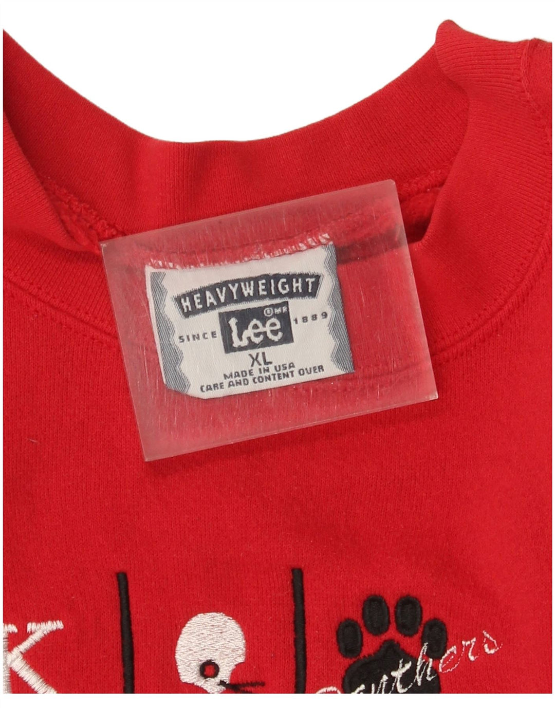 Felpa grafica da uomo Lee Jumper XL in cotone rosso
