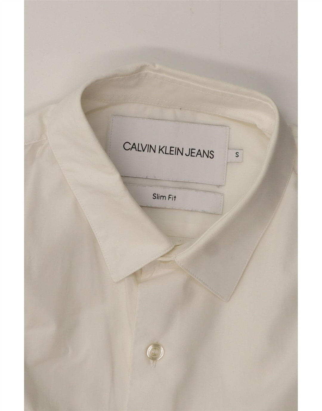 CALVIN KLEIN JEANS Camicia slim fit da uomo piccola bianca