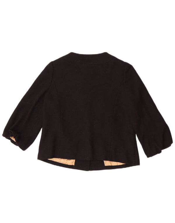 Giacca Bolero da donna con maniche a 3/4 Monsoon UK 10 Small in lana nera