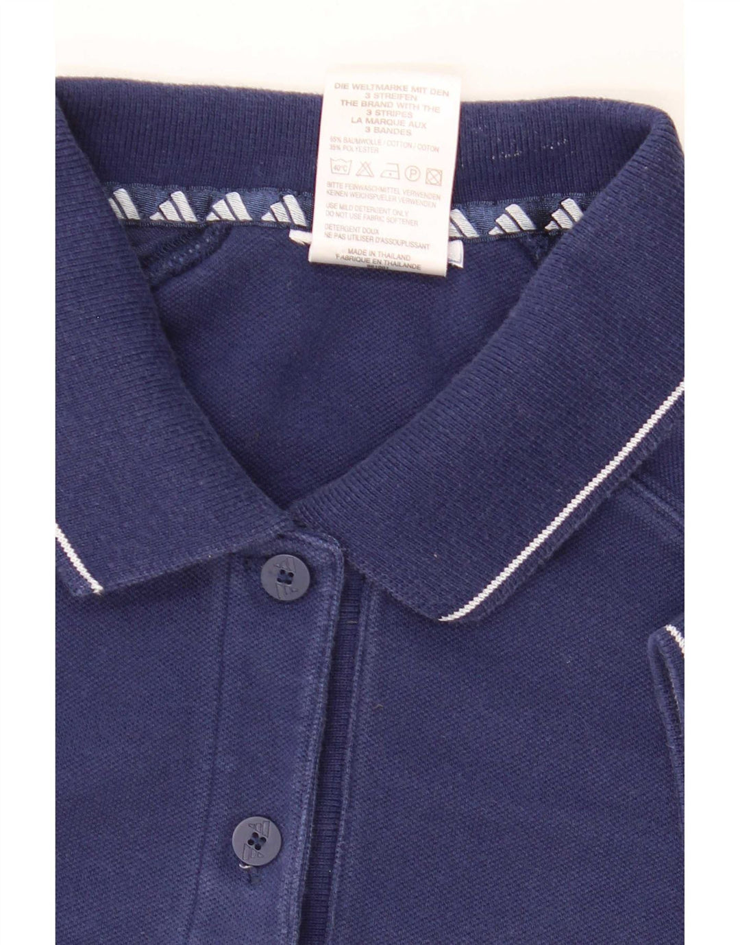 Polo Adidas da donna UK 12 media cotone blu navy