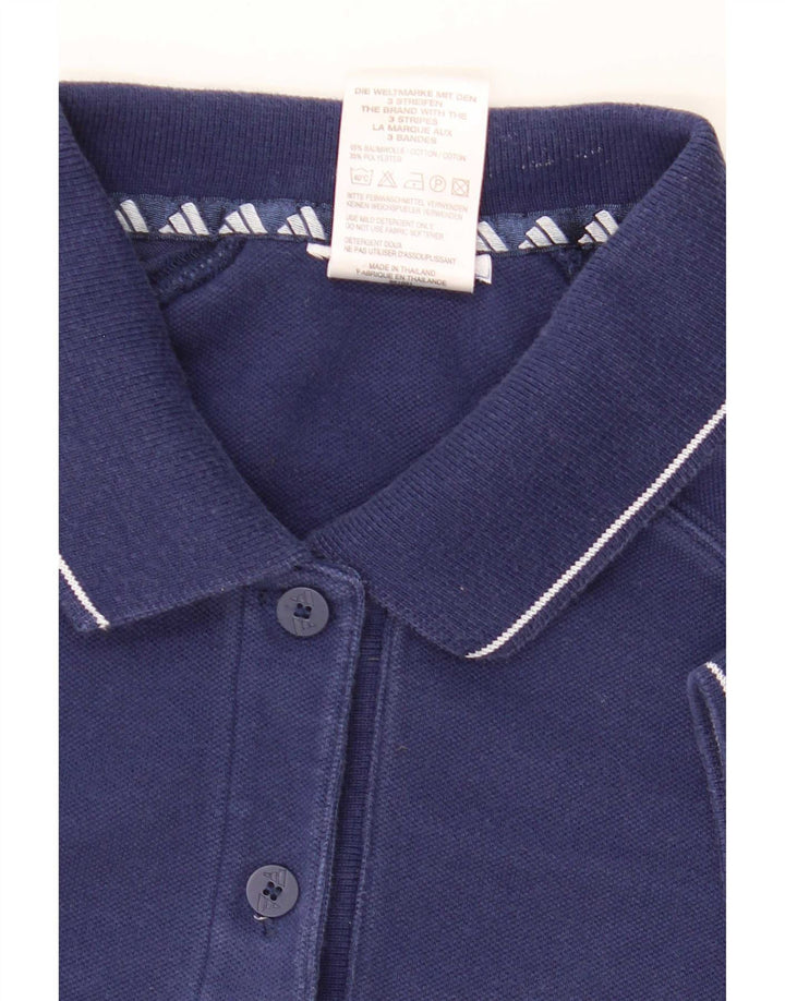 Polo Adidas da donna UK 12 media cotone blu navy