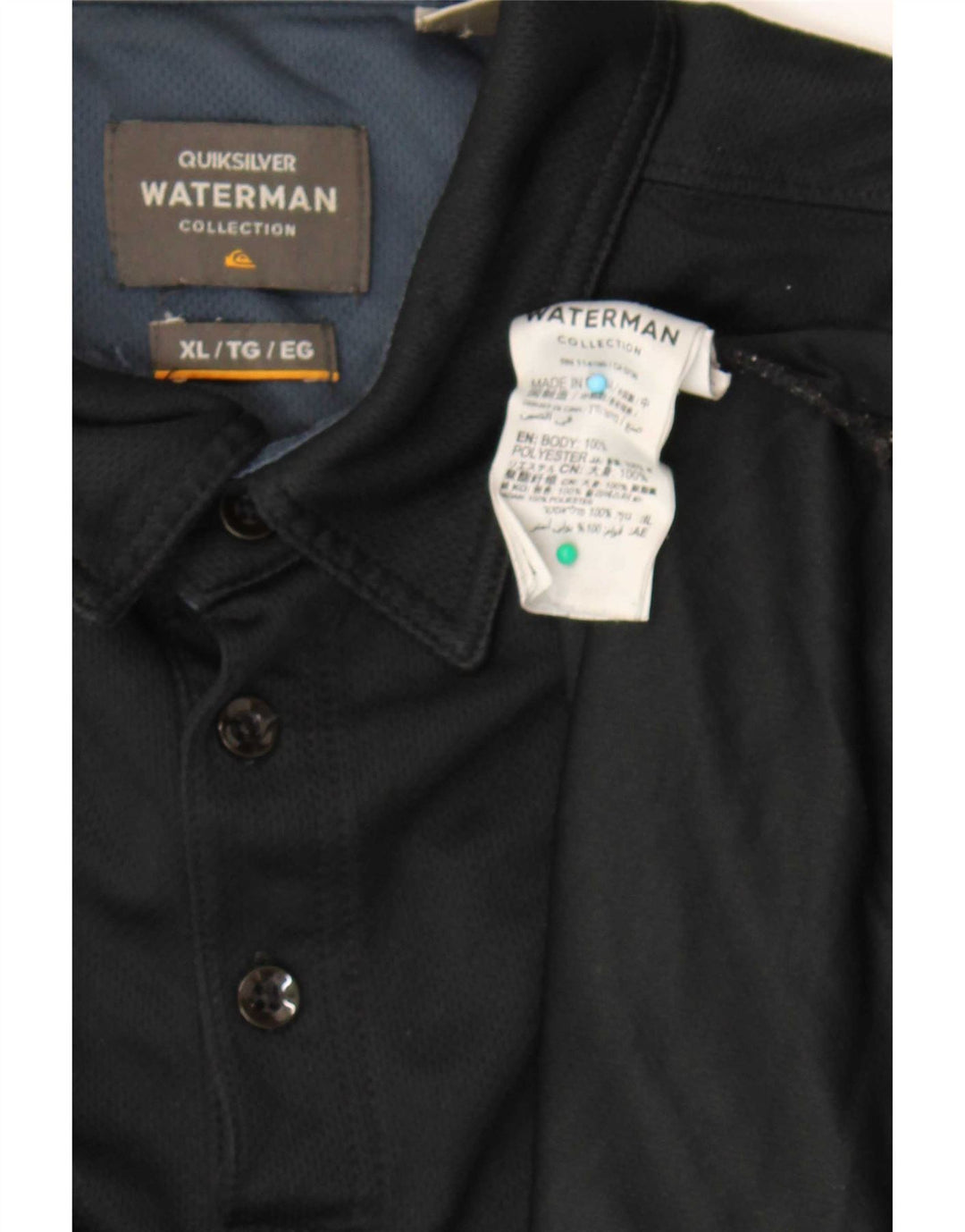 Polo da uomo Quiksilver XL nera in poliestere
