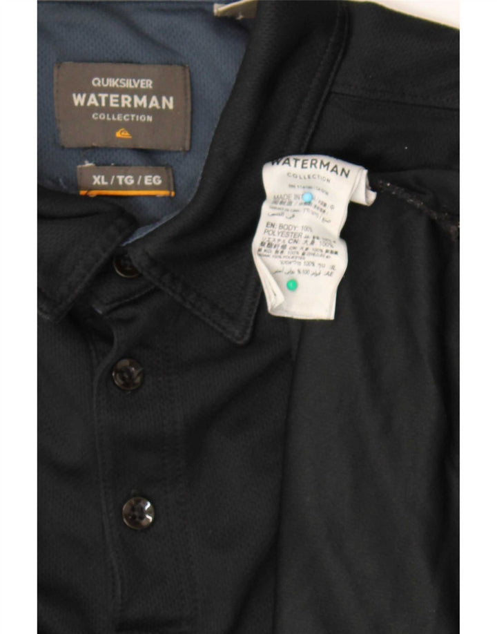 Polo da uomo Quiksilver XL nera in poliestere