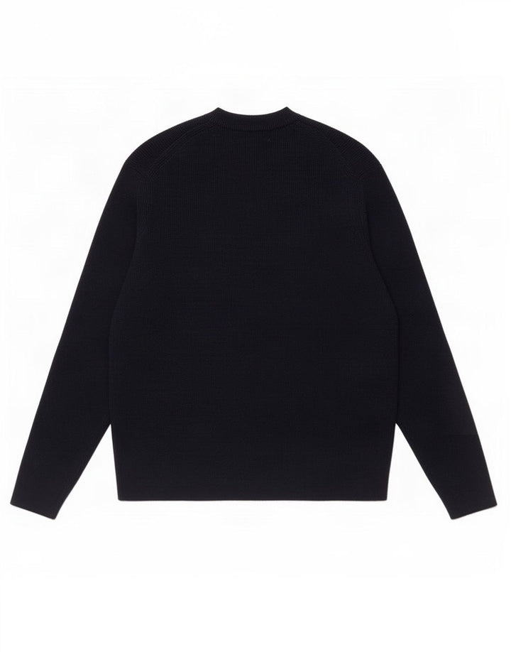 Maglione maglione girocollo da uomo Zara medio blu navy in acrilico