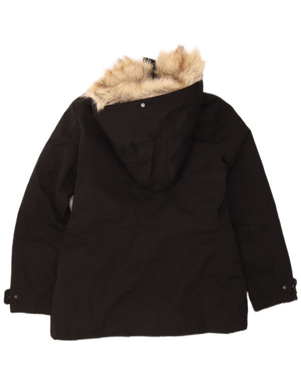 Giacca Parka con cappuccio da donna ZARA UK 10 piccola in nylon nero