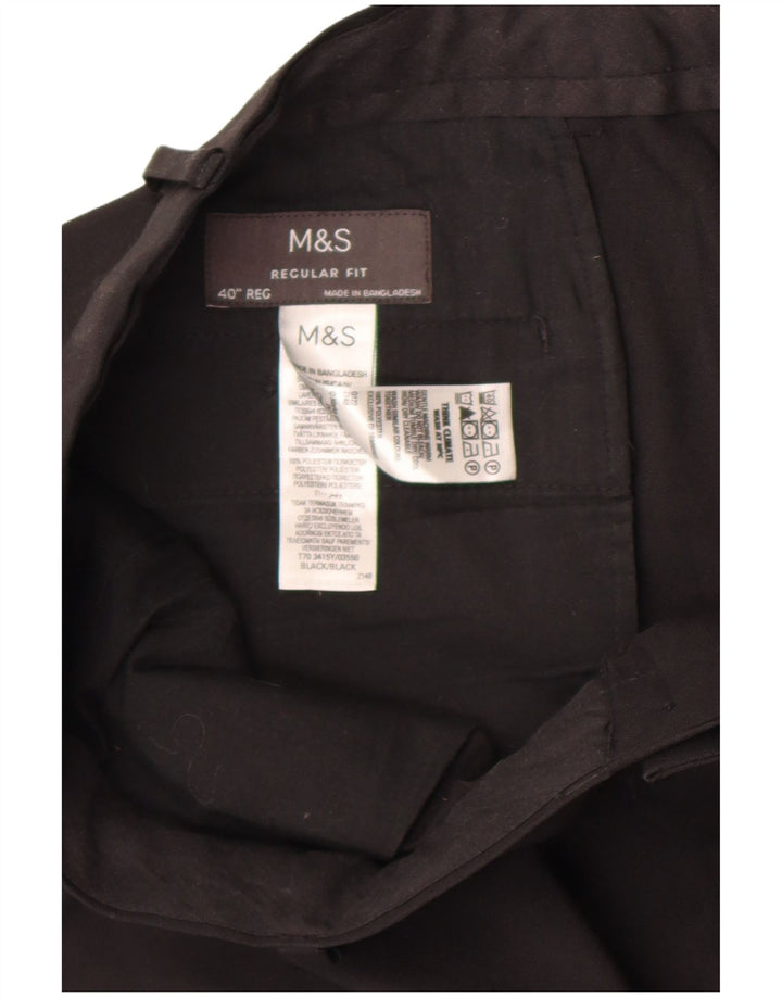 Pantaloni chino dritti vestibilità regolare da uomo Marks & Spencer W40 L31 neri