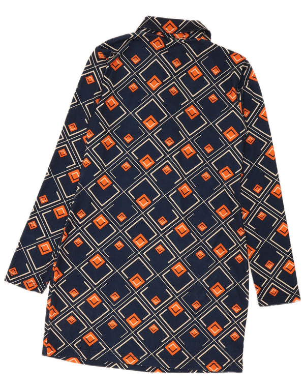 Abito camicia pullover da donna Zara UK 12 medio blu navy geometrico