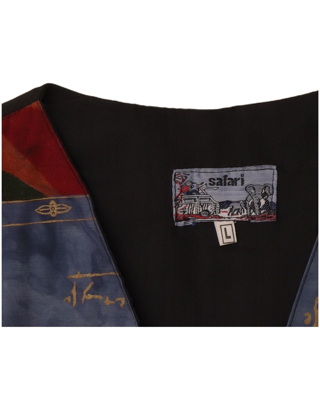 Gilet vintage da uomo con motivo astratto, grande blu