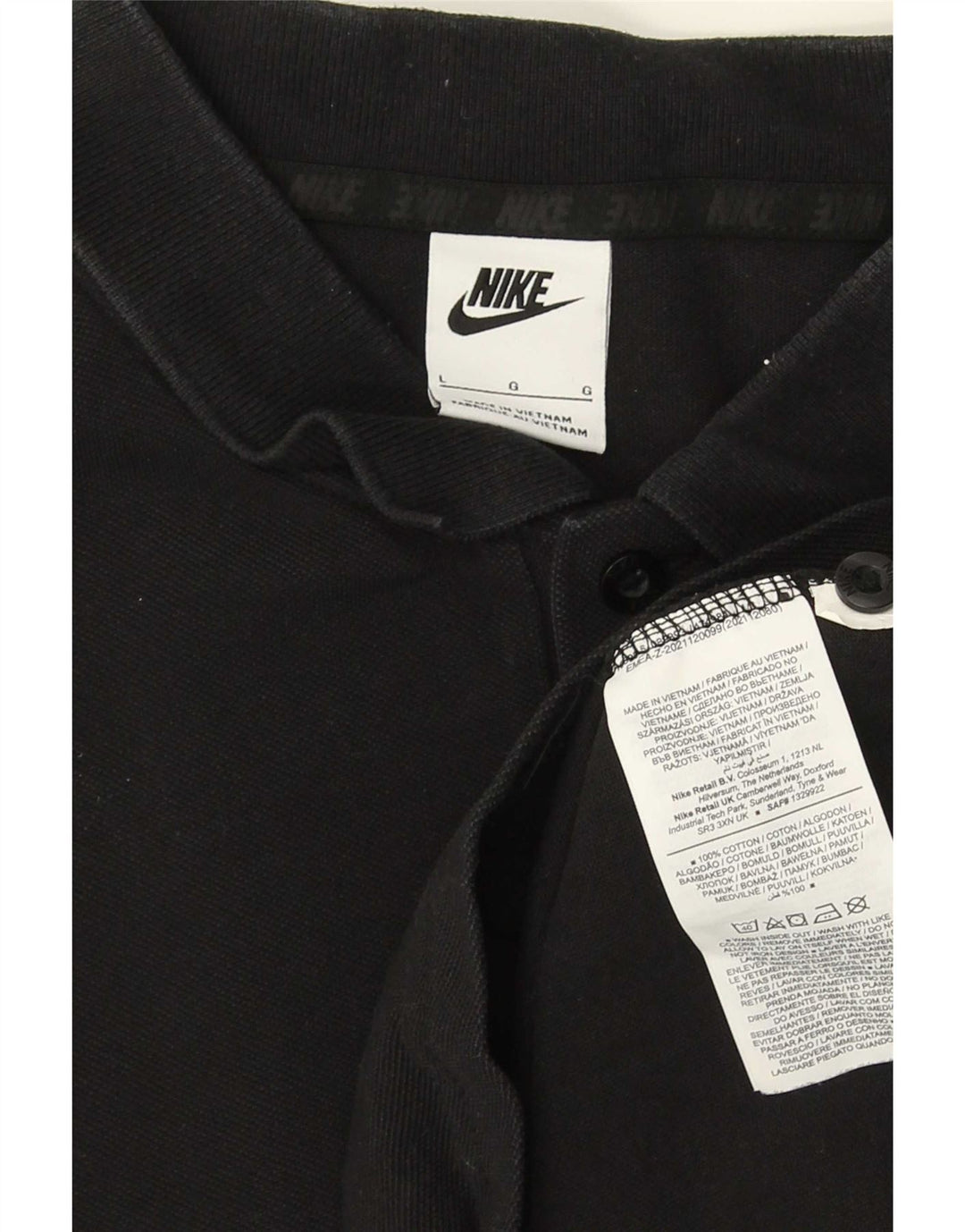 Polo Nike da uomo grande in cotone nero