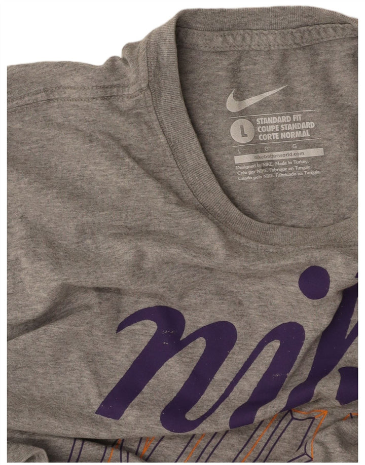 NIKE Mens Standard Fit Graphic T-Shirt Top Large Grey