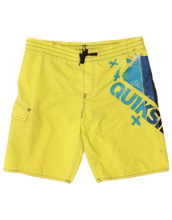 QUIKSILVER Mens Graphic Swimming Shorts Small  Yellow
