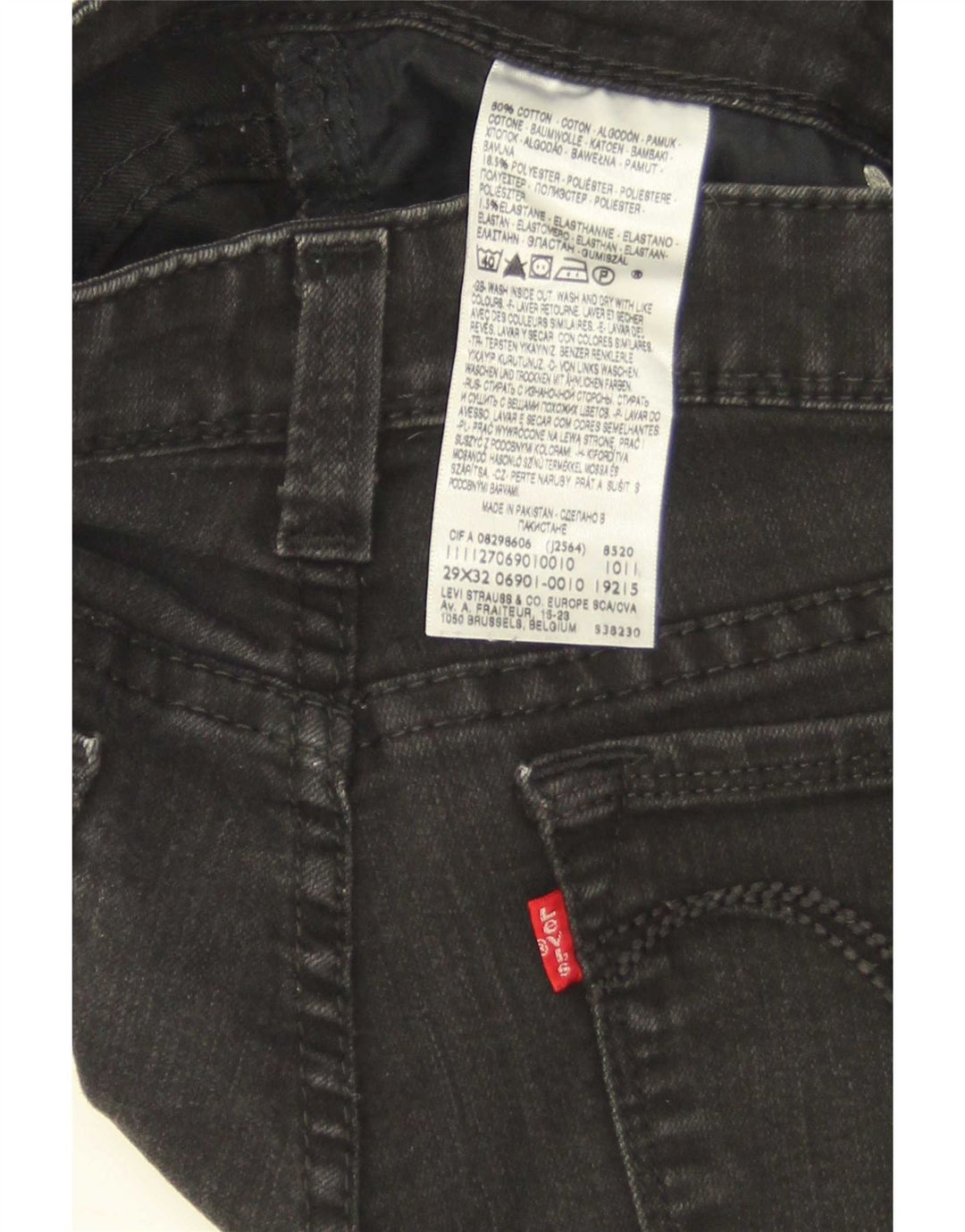 Jeans slim a vita bassa da donna Levi's W29 L32 cotone nero